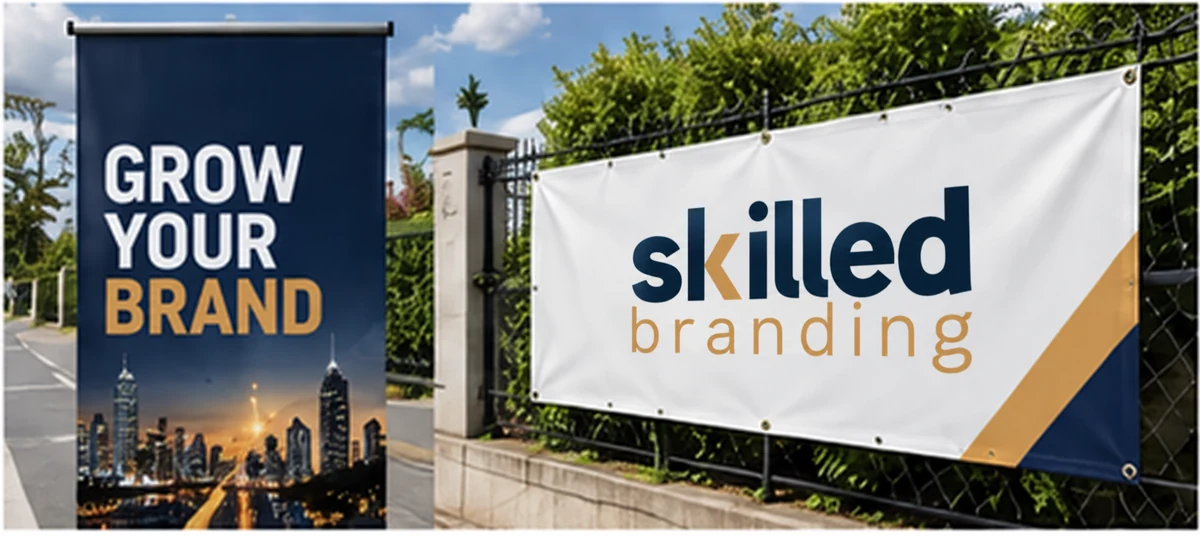 Retractable display banner and outdoor printed banner